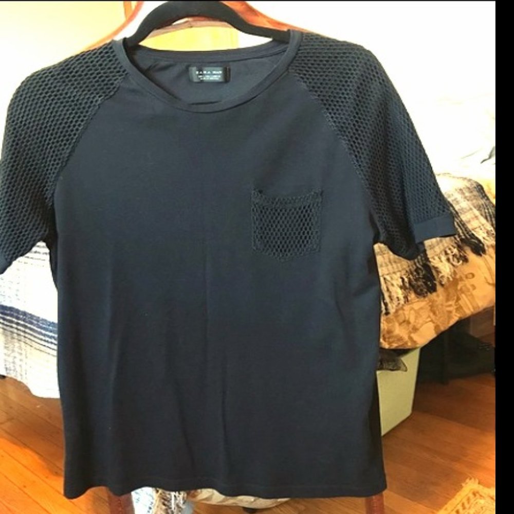 Zara mesh sleeve tee